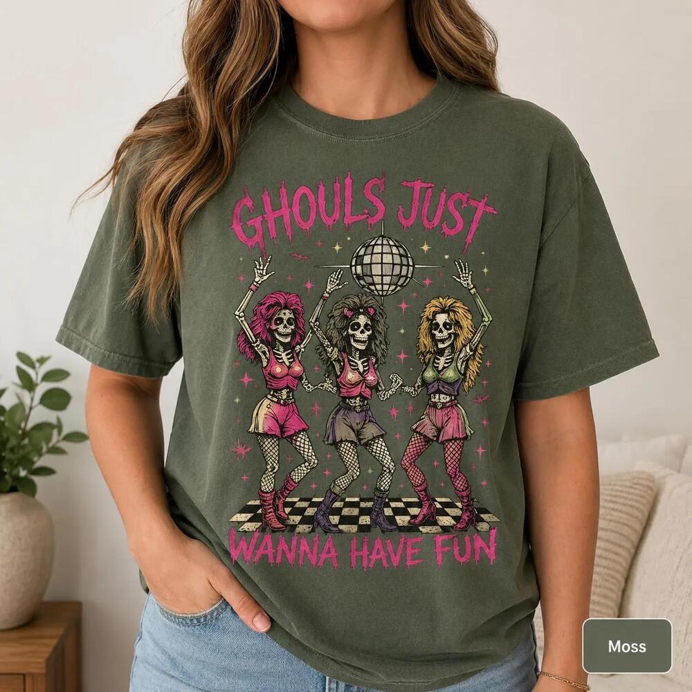Ghouls Just Wanna Have Fun Shirt, Skeleton Disco Halloween Tee